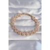 Vip Seri Pirinç Gold Renk Pembe Zirkon Taşlı Kalp Tasarımlı Bileklik - TJ-BB6127