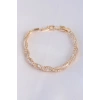 Vip Seri Pirinç Zirkon Taşlı Gold Renk Sarmal Model Bileklik - TJ-BB6083