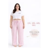 Viskon Pamuklu Kadın Büyük Beden Pudra Pembe Çizgili Pijama Pantolon - MGB004 - Mudanis