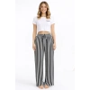 Viskon Pamuklu Kadın Siyah Çizgili Pijama Pantolon - MG001 - Mudanis