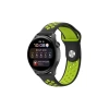 Watch 20mm Spor Delikli Kordon - Siyah-Yeşil