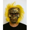 Wild Skull - Bakır Kafatası Sarı Saçlı İskelet Maske (4887)