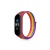 Xiaomi Mi Band 4 Hasırlı Cırtcırtlı Kordon - Gökkuşağı