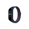 Xiaomi Mi Band 4 Hasırlı Cırtcırtlı Kordon - Lacivert-Mor