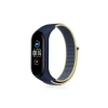Xiaomi Mi Band 4 Hasırlı Cırtcırtlı Kordon - Sarı-Lacivert