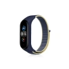 Xiaomi Mi Band 4 Hasırlı Cırtcırtlı Kordon - Sarı-Lacivert