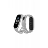 Xiaomi Mi Band 4 Spor Delikli Kordon - Gri-Beyaz