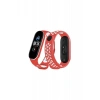 Xiaomi Mi Band 4 Spor Delikli Kordon - Kırmızı-Beyaz