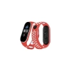 Xiaomi Mi Band 4 Spor Delikli Kordon - Kırmızı-Beyaz