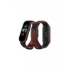 Xiaomi Mi Band 4 Spor Delikli Kordon - Siyah-Kırmızı