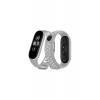 Xiaomi Mi Band 6 Spor Delikli Kordon - Gri-Kırmızı