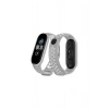 Xiaomi Mi Band 6 Spor Delikli Kordon - Gri-Kırmızı