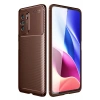 Xiaomi Poco F3 Kılıf Auto Focus Karbon Kapak - Kahverengi