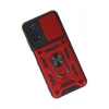 Xiaomi Poco M4 Pro 4G Kılıf Pars Lens Yüzüklü Silikon - Kırmızı