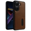 Xiaomi Poco X7 Pro Kılıf Sara Kartvizitli Deri Kılıf - Taba