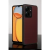 Xiaomi Redmi 13C Kılıf Aras Deri Kapak - Bordo