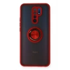 Xiaomi Redmi 9 Kılıf Montreal Yüzüklü Silikon Kapak - Kırmızı