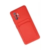 Xiaomi Redmi Note 10 Pro Kılıf Kelvin Kartvizitli Silikon - Kırmızı