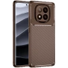 Xiaomi Redmi Note 14 Pro Plus Kılıf Auto Focus Karbon Kapak - Kahverengi