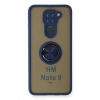 Xiaomi Redmi Note 9 Kılıf Montreal Yüzüklü Silikon Kapak - Lacivert