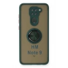 Xiaomi Redmi Note 9 Kılıf Montreal Yüzüklü Silikon Kapak - Yeşil