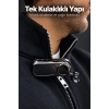 Yaka Klipsli Makaralı Bluetooth Tek Kulaklık