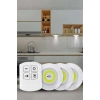 Yapışkanlı 3lü Spot Led Işık Lamba Montajsız Pilli Uzaktan Kumandalı