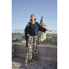 Yaprak Desenli Ve Dantelli 3lü Pijama Takımı