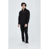 Yarım Fermuarlı Baskılı Sweat - Siyah