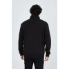 Yarım Fermuarlı Baskılı Sweat - Siyah