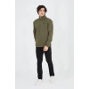 Yarım Fermuarlı Baskılı Sweat - Yeşil -