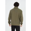 Yarım Fermuarlı Baskılı Sweat - Yeşil -