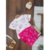 Yazlık Pamuklu Kısa Kollu Kiz Bebek 2li Takım