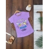 Yazlık Pamuklu Kısa Kollu Kız Çocuk Tişört