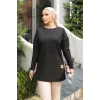 Yeni Stil Siyah Arma Detaylı Tunik 10020