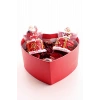 Yeni Yıl  Kalp Kutu İçinde 2 Adet Led Işıklı Mini Boy Noel Baba Kar Küresi 6,5 cm