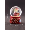 Yeni Yıl Hediye Torbalı Noel Baba Temalı Mini Boy Kar Küresi 6,5 cm