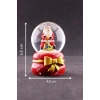 Yeni Yıl ı Noel Baba Temalı Kurdele Detaylı Mini Boy Işıklı Kar Küresi 6,5 cm A