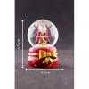 Yeni Yıl ı Noel Baba Temalı Kurdele Detaylı Mini Boy Işıklı Kar Küresi 6,5 cm A