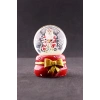 Yeni Yıl ı Noel Baba Temalı Kurdele Detaylı Mini Boy Işıklı Kar Küresi 6,5 cm A