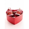 Yeni Yıl  Kalp Kutu İçinde 2 Adet Led Işıklı Mini Boy Noel Baba Kar Küresi 6,5 cm