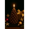 Yeni Yıl  Noel Kozalak Temalı Mum - Yılbaşı Sofra Süsü Dekorasyon El Yapımı Kozalak Mum 10 cm
