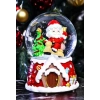 Yılbaşı 2025 Noel Baba Temalı 13 cm Orta Boy Işıklı Müzikli Kar Küresi 59A