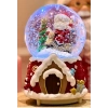 Yılbaşı 2025 Noel Baba Temalı 13 cm Orta Boy Işıklı Müzikli Kar Küresi 59A