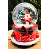 Yılbaşı 2025 Noel Baba ve Çam Ağacı 13 cm Orta Boy Işıklı Müzikli Kar Küresi 20B