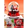 Yılbaşı  Noel Baba ve Çam Ağacı 13 cm Orta Boy Işıklı Müzikli Kar Küresi 20B
