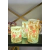 Yılbaşı Noel Temalı 3 lü Set Led Gerçek Mum Kumandalı 9 Renk Yanabilme  ve Animasyonlu Büyük Boy