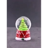 Yılbaşı Süslü Çam Ağacı Temalı Mini Boy Işıklı Kar Küresi 6.5 cm A