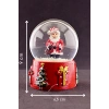 Yılbaşı Süsü Noel Baba Merry Christmas Tasarımlı 9 cm Orta Boy Işıklı Kar Küresi  1B