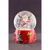 Yılbaşı Süsü Noel Baba Merry Christmas Tasarımlı 9 cm Orta Boy Işıklı Kar Küresi  1B